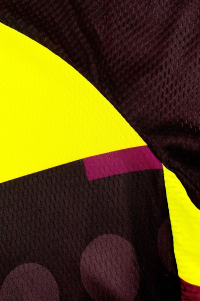 Manufacture of fluorescent yellow short-sleeved cycling shirts Designing moisture wicking stretch cycling shirts Cycling shirt manufacturers SKCSCP016 detail view-1